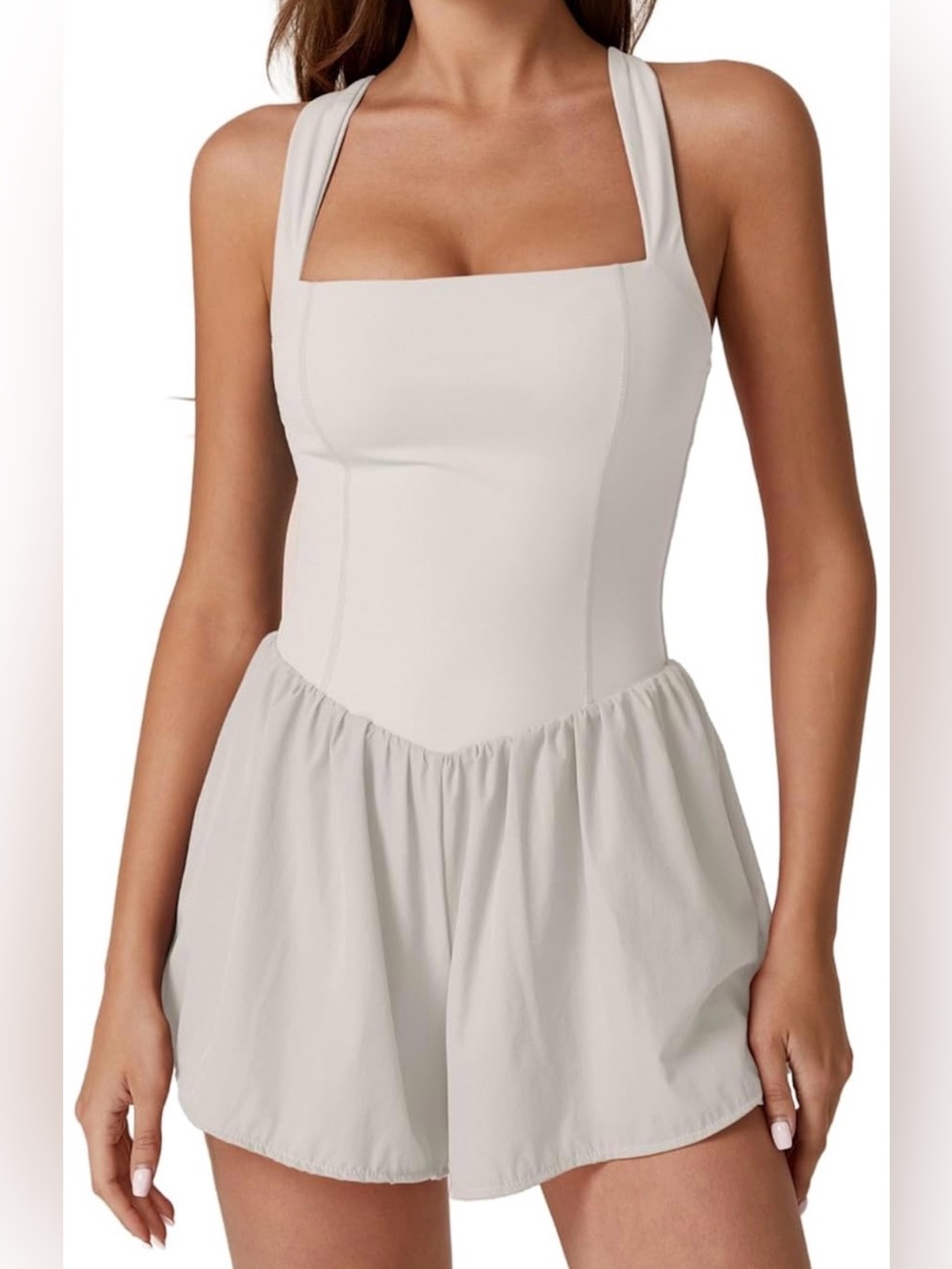 Qinsen cross-back athletic romper size s